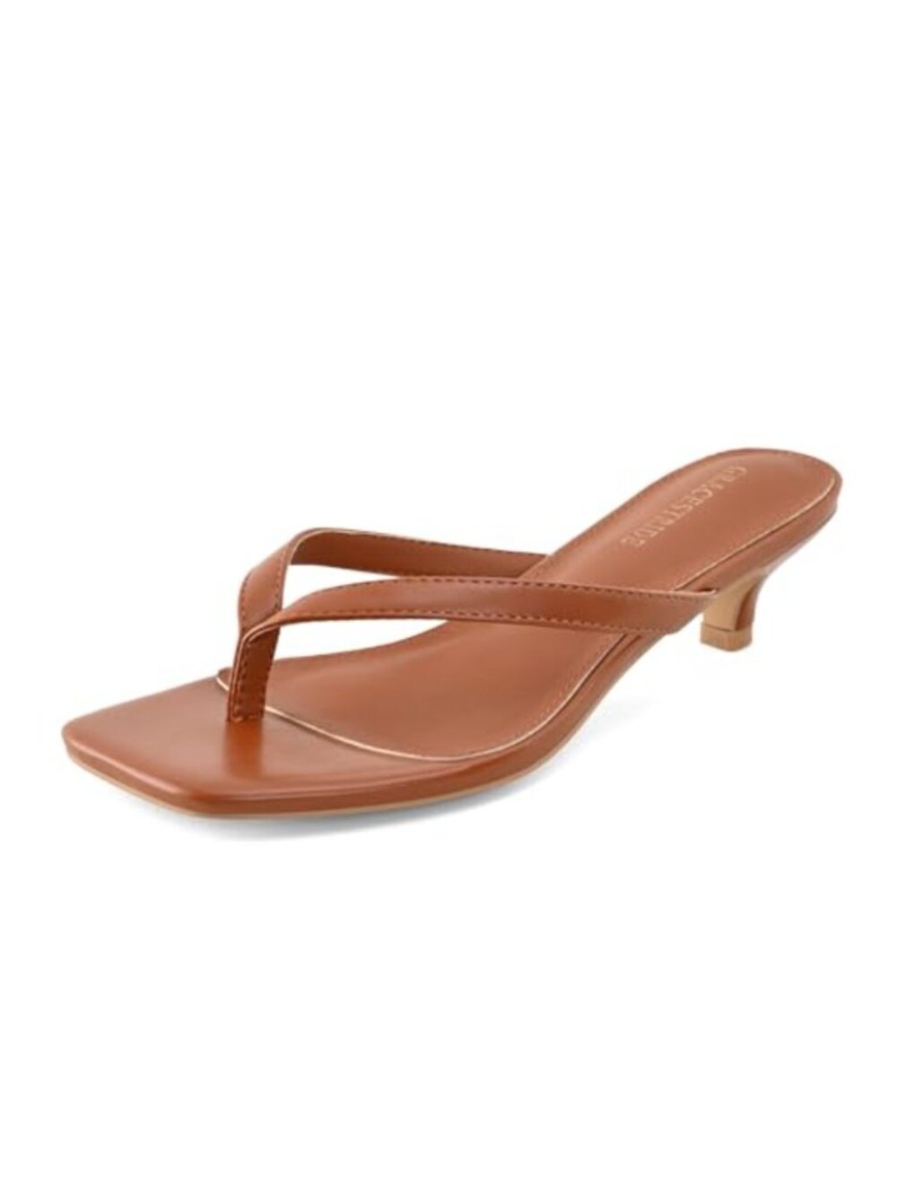 Kitten Heel Flip Flop Thong Sandals Faux Leather Slip On Open Toe Women's